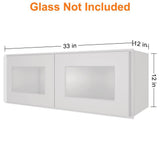 HOMEIBRO Newport Shaker Dove Ready to Assemble Wall Cabinet with 2-Doors(33 in. W x 12 in. H x 12 in. D)