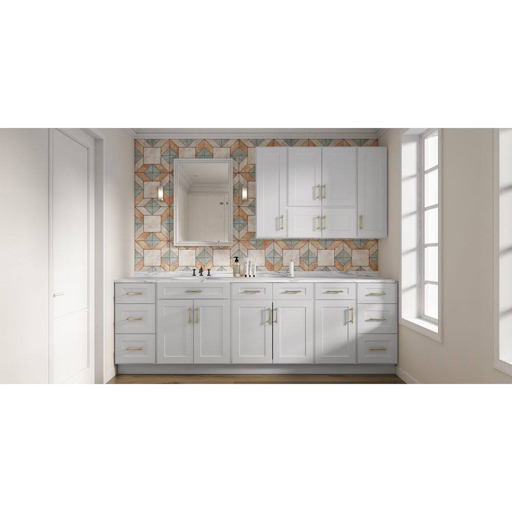 HOMEIBRO Newport Shaker Dove Ready to Assemble Wall Cabinet with 2-Doors(33 in. W x 12 in. H x 12 in. D)