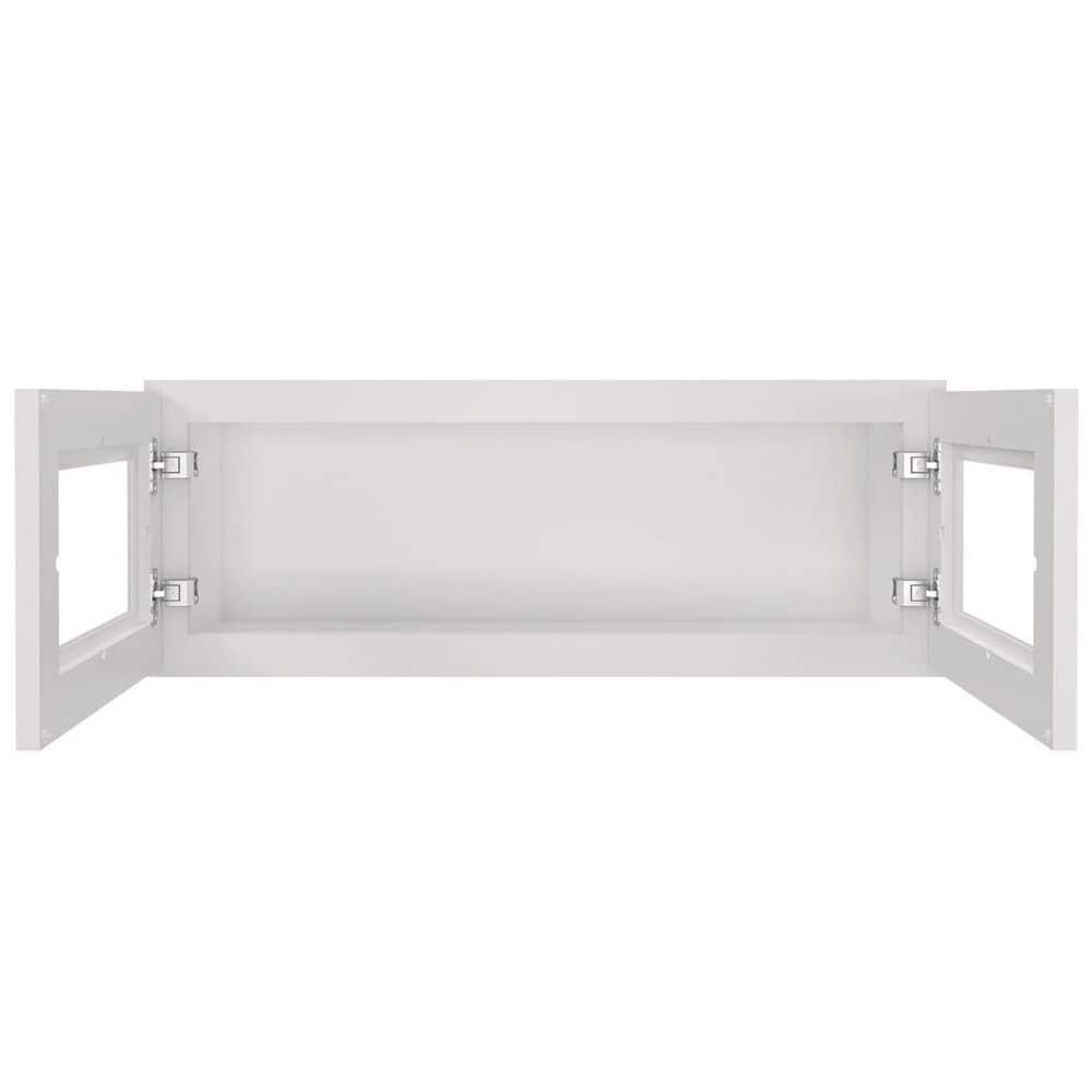 HOMEIBRO Newport Shaker Dove Ready to Assemble Wall Cabinet with 2-Doors(33 in. W x 12 in. H x 12 in. D)