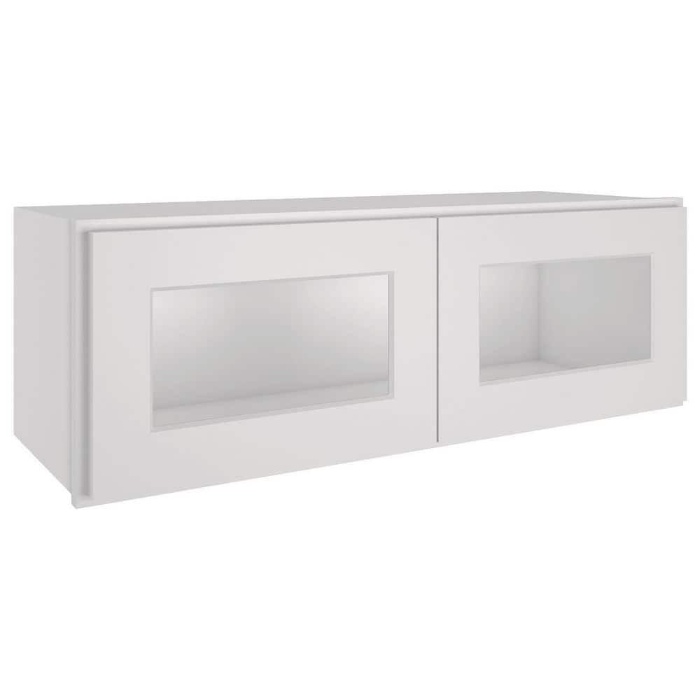 HOMEIBRO 36 in. W X 12 in. D X 12 in. H in Shaker Dove Plywood Ready to Assemble Wall Kitchen Cabinet with 2-Doors