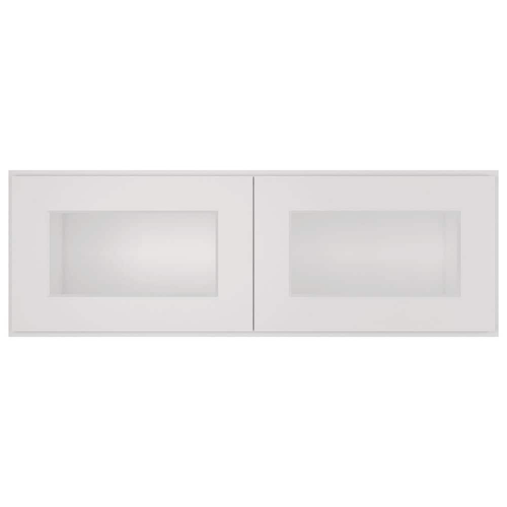 HOMEIBRO 36 in. W X 12 in. D X 12 in. H in Shaker Dove Plywood Ready to Assemble Wall Kitchen Cabinet with 2-Doors