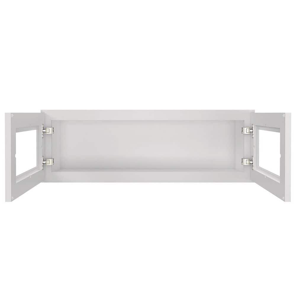 HOMEIBRO 36 in. W X 12 in. D X 12 in. H in Shaker Dove Plywood Ready to Assemble Wall Kitchen Cabinet with 2-Doors