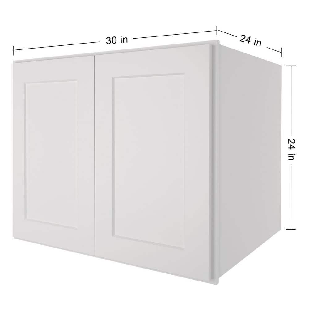 HOMEIBRO 30-in. W x 24-in. D x 24-in. H in Shaker Dove Plywood Ready to Assemble Wall Bridge Kitchen Cabinet with 2 Doors
