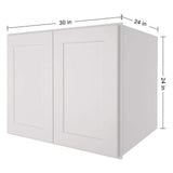 HOMEIBRO 30-in. W x 24-in. D x 24-in. H in Shaker Dove Plywood Ready to Assemble Wall Bridge Kitchen Cabinet with 2 Doors
