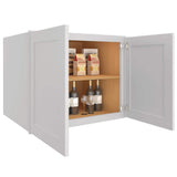 HOMEIBRO 30-in. W x 24-in. D x 24-in. H in Shaker Dove Plywood Ready to Assemble Wall Bridge Kitchen Cabinet with 2 Doors