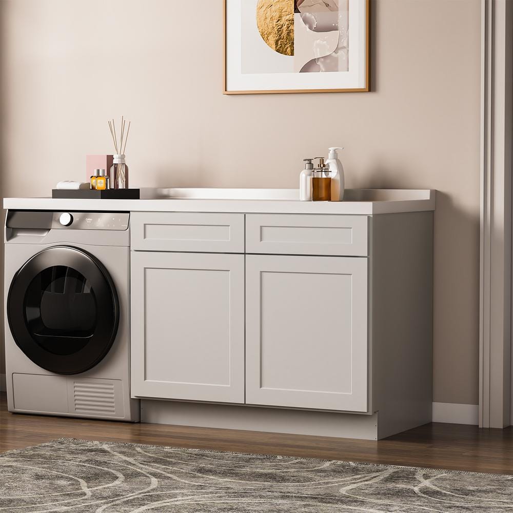 42 in. W x 24 in. D x 34.5 in. H Ready to Assemble Plywood Base Kitchen Cabinet in Shaker Dove