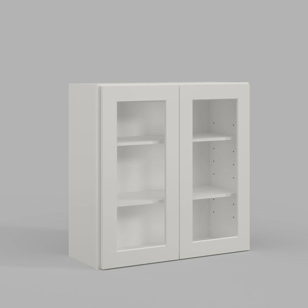 30 in. W x 12 in. D x 30 in. H in Shaker Dove Plywood Ready to Assemble Wall Cabinets with Shelf without Glass