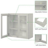 30 in. W x 12 in. D x 30 in. H in Shaker Dove Plywood Ready to Assemble Wall Cabinets with Shelf without Glass