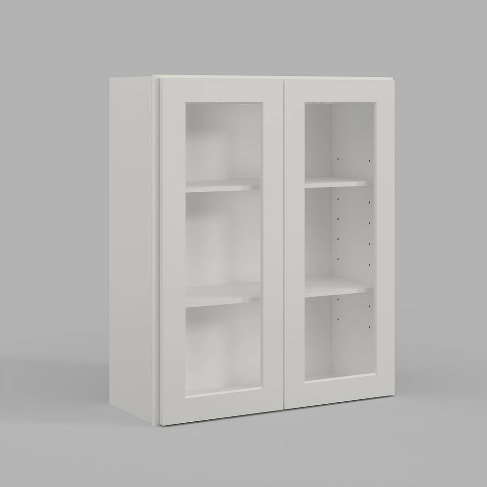 30 in. W x 12 in. D x 36 in. H in Shaker Dove Plywood Ready to Assemble Wall Cabinets with Shelf without Glass