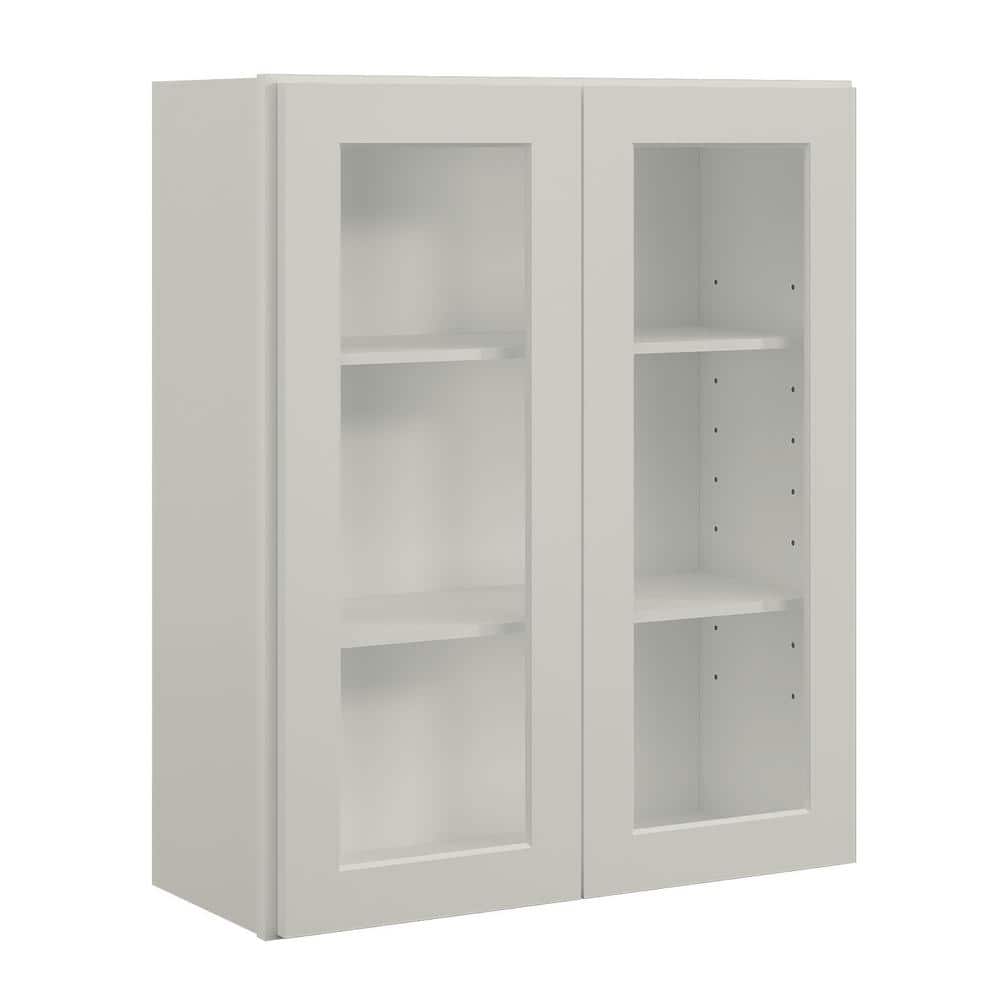 30 in. W x 12 in. D x 36 in. H in Shaker Dove Plywood Ready to Assemble Wall Cabinets with Shelf without Glass
