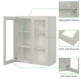 30 in. W x 12 in. D x 36 in. H in Shaker Dove Plywood Ready to Assemble Wall Cabinets with Shelf without Glass