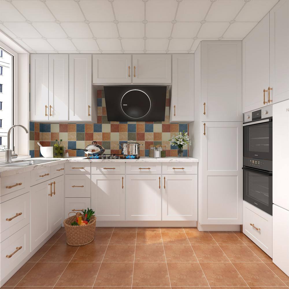 36 in. W x 12 in. D x 12 in. H Shaker Dove Plywood Ready to Assemble Kitchen Wall Cabinet with Doors and Shelves