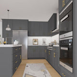 HOMEIBRO Newport Gray Plywood Shaker Style 2-Doors 1-Drawer Base Kitchen Cabinet (24 in.W x 24 in.D x 34.5 in.H)