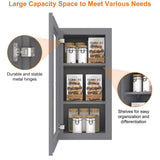 HOMEIBRO 15 in. W X 12 in. D X 30 in. H in Shaker Gray Plywood Ready to Assemble Wall Kitchen Cabinet with 1-Door 3-Shelves