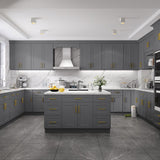 HOMEIBRO 15 in. W X 12 in. D X 30 in. H in Shaker Gray Plywood Ready to Assemble Wall Kitchen Cabinet with 1-Door 3-Shelves