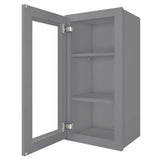 HOMEIBRO 15 in. W X 12 in. D X 30 in. H in Shaker Gray Plywood Ready to Assemble Wall Kitchen Cabinet with 1-Door 3-Shelves