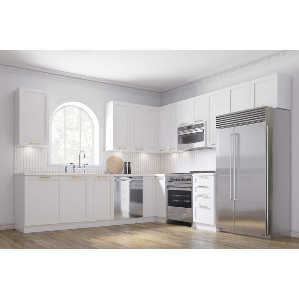 Cambridge Quick Assemble Modern Style, Shaker White 12 in. Base Kitchen Cabinet (12 in. W x 24 in. D x 34.50 in. H)