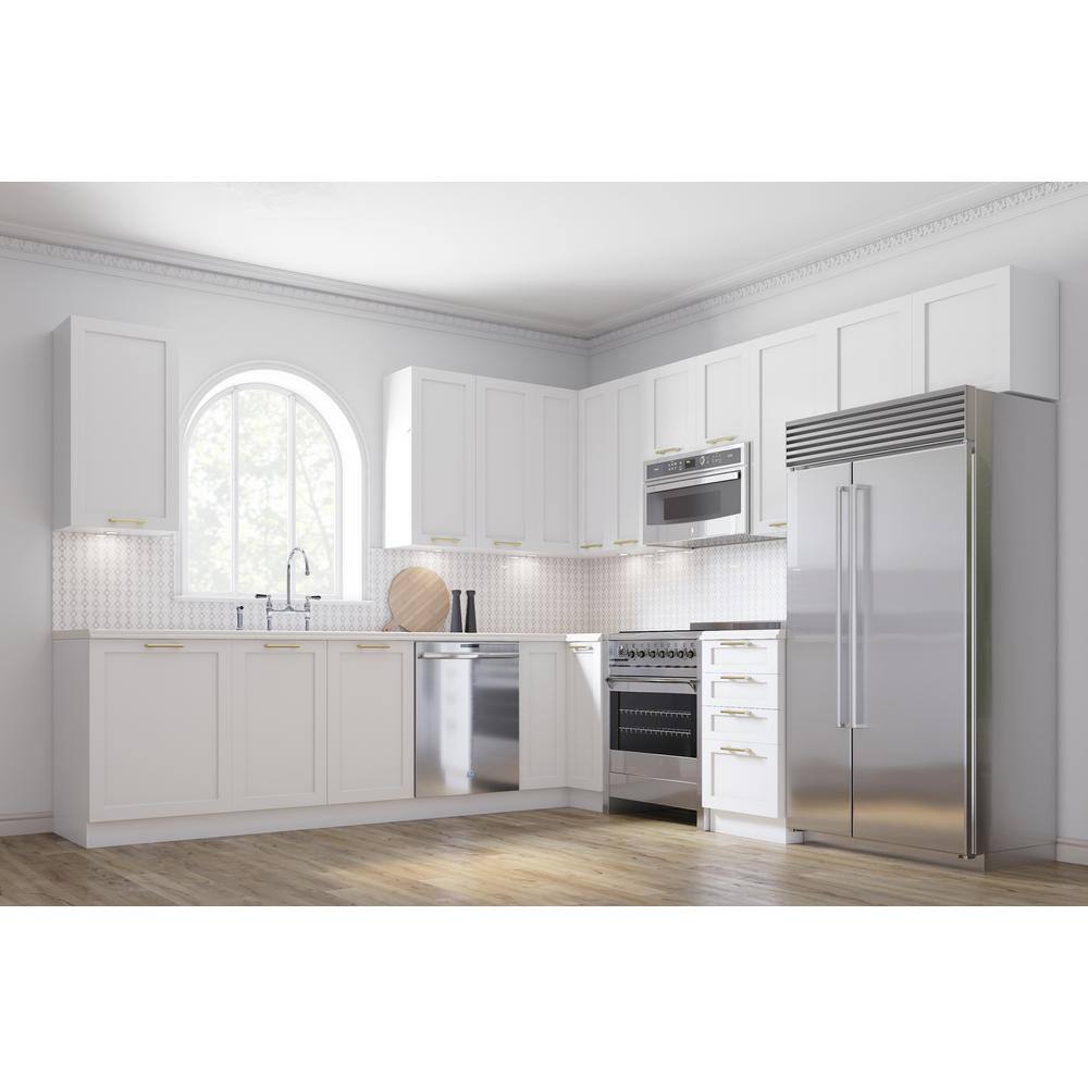 Cambridge Quick Assemble Modern Style, Shaker White 36 in. Blind Corner Base Kitchen Cabinet (36 in. W x 24 in. D x 34.50 in. H)