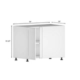 Cambridge Quick Assemble Modern Style, Shaker White 36 in. Blind Corner Base Kitchen Cabinet (36 in. W x 24 in. D x 34.50 in. H)