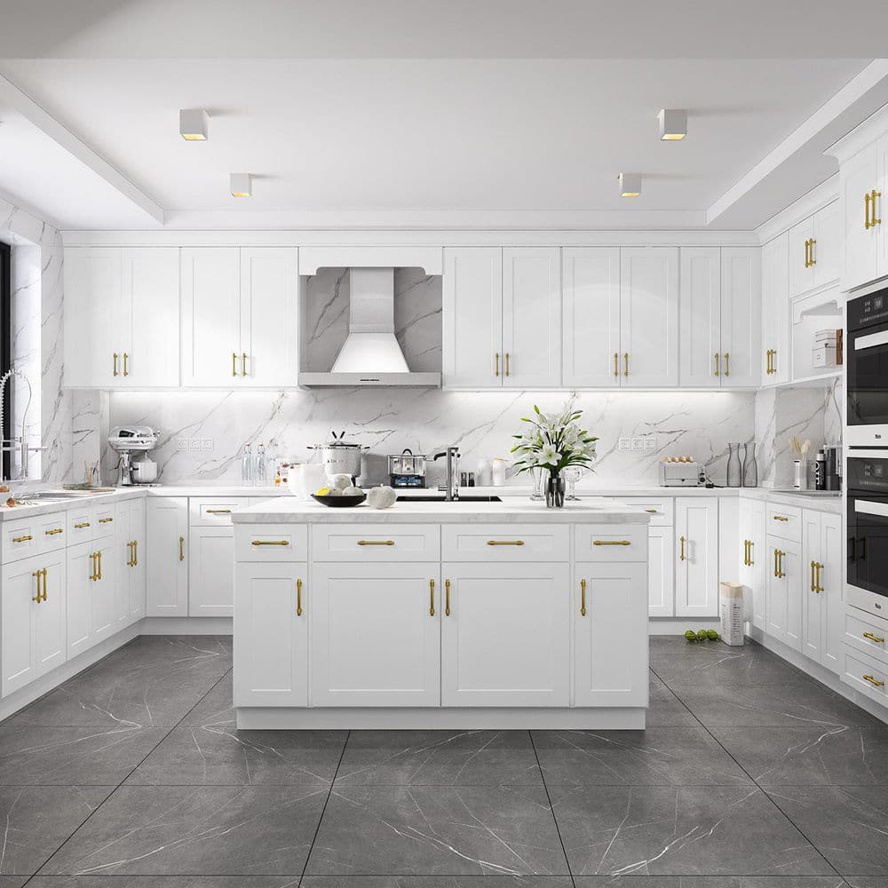 HOMEIBRO 12 in. W x 24 in. D x 34.5 in. H in Shaker White Plywood Ready to Assemble Base Kitchen Cabinet with 1-Drawer 1-Door