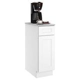 HOMEIBRO 12 in. W x 24 in. D x 34.5 in. H in Shaker White Plywood Ready to Assemble Base Kitchen Cabinet with 1-Drawer 1-Door