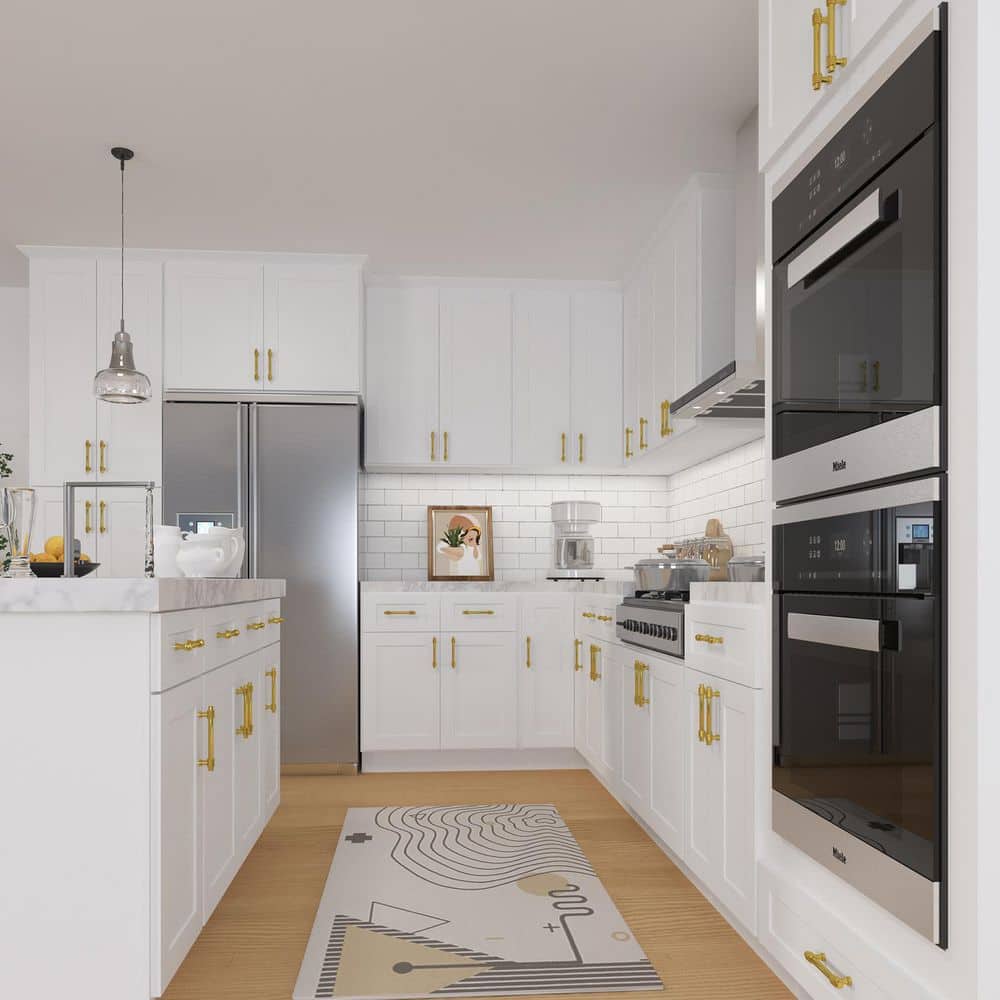 HOMEIBRO 18 in. W x 24 in. D x 34.5 in. H in Shaker White Plywood Ready to Assemble Base Kitchen Cabinet with 1-Drawer 1-Door