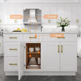 HOMEIBRO 18 in. W x 24 in. D x 34.5 in. H in Shaker White Plywood Ready to Assemble Base Kitchen Cabinet with 1-Drawer 1-Door