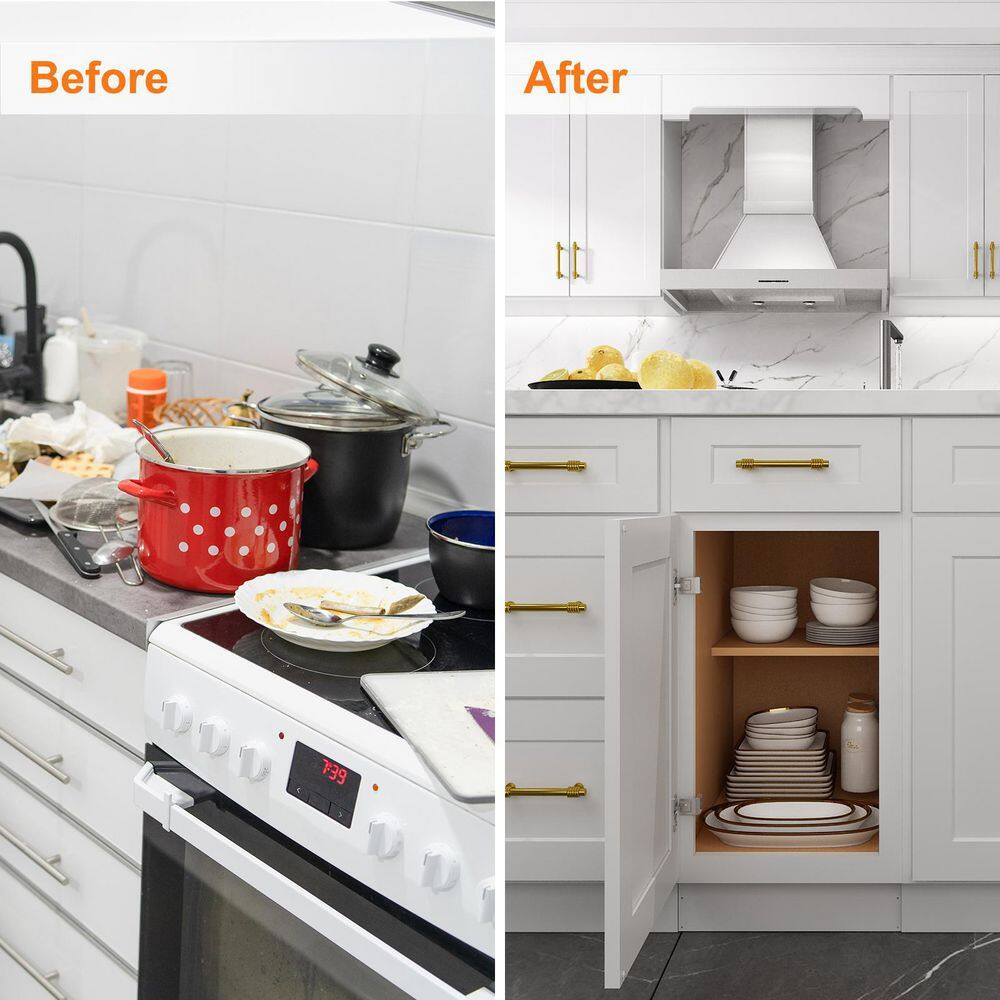 HOMEIBRO 18 in. W x 24 in. D x 34.5 in. H in Shaker White Plywood Ready to Assemble Base Kitchen Cabinet with 1-Drawer 1-Door