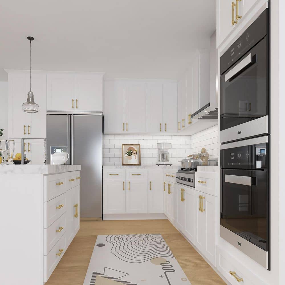 HOMEIBRO 24 in. W x 24 in. D x 34.5 in. H in Shaker White Plywood Ready to Assemble Base Kitchen Cabinet with 1-Drawer 2-Doors