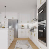 HOMEIBRO 24 in. W x 24 in. D x 34.5 in. H in Shaker White Plywood Ready to Assemble Base Kitchen Cabinet with 1-Drawer 2-Doors