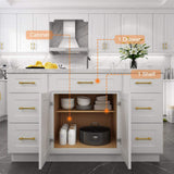 HOMEIBRO 24 in. W x 24 in. D x 34.5 in. H in Shaker White Plywood Ready to Assemble Base Kitchen Cabinet with 1-Drawer 2-Doors