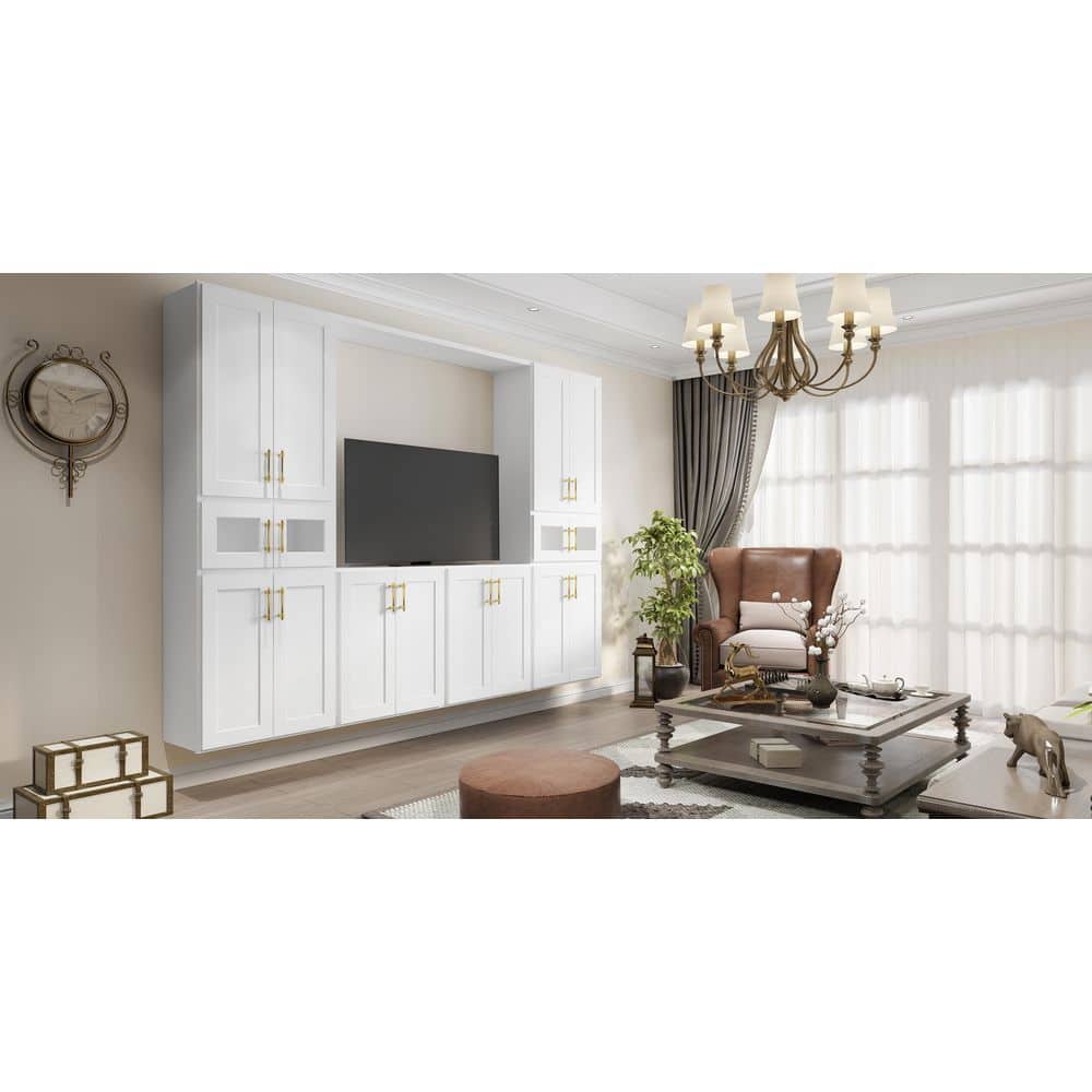HOMEIBRO 9 in. W x 12 in. D x 30 in. H in Shaker White Plywood Ready to Assemble Wall Cabinet 1-Door 2-Shelves Kitchen Cabinet