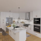 HOMEIBRO 9 in. W x 12 in. D x 30 in. H in Shaker White Plywood Ready to Assemble Wall Cabinet 1-Door 2-Shelves Kitchen Cabinet