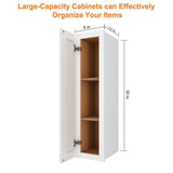 HOMEIBRO 9 in. W x 12 in. D x 30 in. H in Shaker White Plywood Ready to Assemble Wall Cabinet 1-Door 2-Shelves Kitchen Cabinet