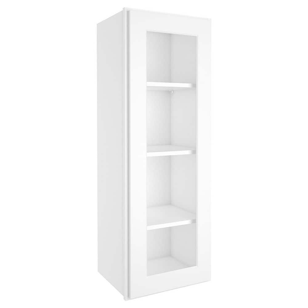 HOMEIBRO 15 in. W X 12 in. D X 42 in. H in Shaker White Plywood Ready to Assemble Wall Kitchen Cabinet with 1-Door 3-Shelves