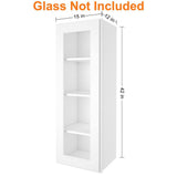 HOMEIBRO 15 in. W X 12 in. D X 42 in. H in Shaker White Plywood Ready to Assemble Wall Kitchen Cabinet with 1-Door 3-Shelves