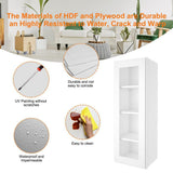 HOMEIBRO 15 in. W X 12 in. D X 42 in. H in Shaker White Plywood Ready to Assemble Wall Kitchen Cabinet with 1-Door 3-Shelves