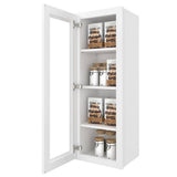HOMEIBRO 15 in. W X 12 in. D X 42 in. H in Shaker White Plywood Ready to Assemble Wall Kitchen Cabinet with 1-Door 3-Shelves