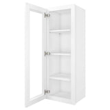HOMEIBRO 15 in. W X 12 in. D X 42 in. H in Shaker White Plywood Ready to Assemble Wall Kitchen Cabinet with 1-Door 3-Shelves