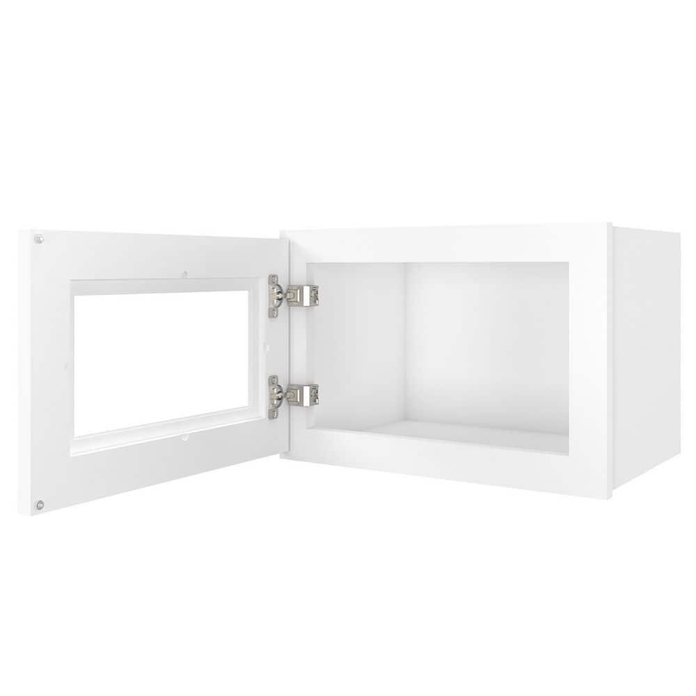 HOMEIBRO 18 in. W X 12 in. D X 12 in. H in Shaker White Plywood Ready to Assemble Wall Kitchen Cabinet with 1-Door