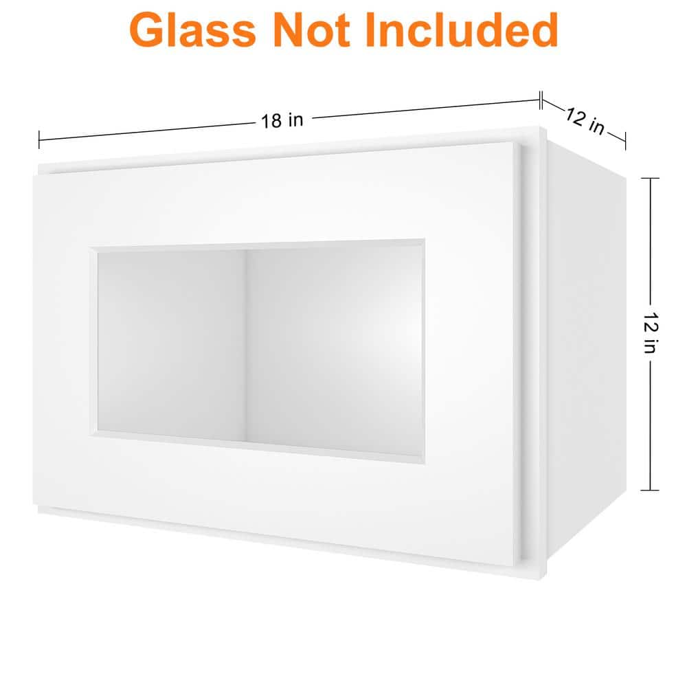 HOMEIBRO 18 in. W X 12 in. D X 12 in. H in Shaker White Plywood Ready to Assemble Wall Kitchen Cabinet with 1-Door