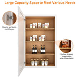 HOMEIBRO 18 in. W x 12 in. D x 42 in. H in Shaker White Plywood Ready to Assemble Wall Cabinet 1-Door 3-Shelves Kitchen Cabinet