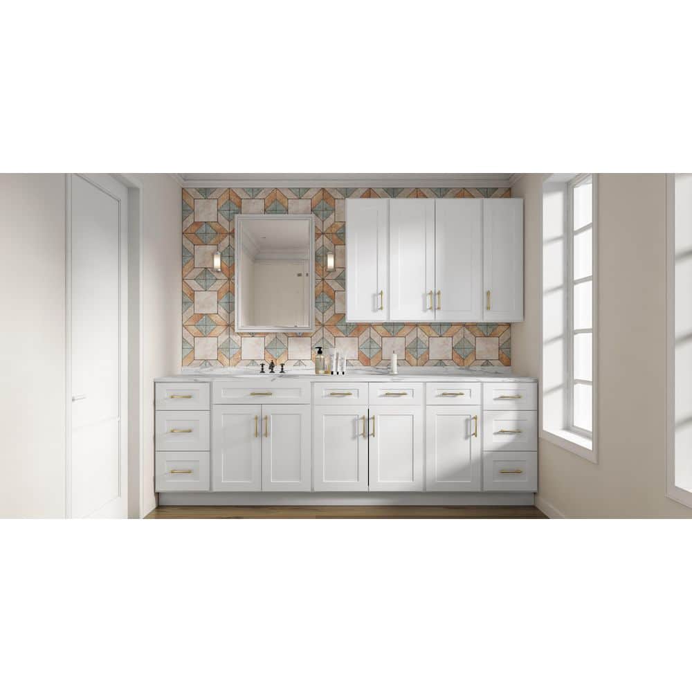 HOMEIBRO 18 in. W x 12 in. D x 42 in. H in Shaker White Plywood Ready to Assemble Wall Cabinet 1-Door 3-Shelves Kitchen Cabinet