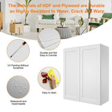 HOMEIBRO Newport Shaker White Ready to Assemble Wall Cabinet with 2-Doors 3-Shelves (24 in. W x 42 in. H x 12 in. D)