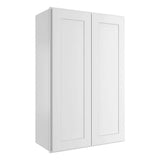 HOMEIBRO Newport Shaker White Ready to Assemble Wall Cabinet with 2-Doors 3-Shelves (24 in. W x 42 in. H x 12 in. D)
