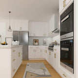 HOMEIBRO 33 in. W x 12 in. D x 42 in. H in Shaker White Plywood Ready to Assemble Wall Cabinet 2-Doors 3-Shelves Kitchen Cabinet