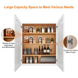 HOMEIBRO 33 in. W x 12 in. D x 42 in. H in Shaker White Plywood Ready to Assemble Wall Cabinet 2-Doors 3-Shelves Kitchen Cabinet