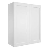 HOMEIBRO 33 in. W x 12 in. D x 42 in. H in Shaker White Plywood Ready to Assemble Wall Cabinet 2-Doors 3-Shelves Kitchen Cabinet