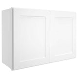 HOMEIBRO 36 in. W x 12 in. D x 24 in. H in Shaker White Plywood Ready to Assemble Wall Cabinet 2-Doors 1-Shelf Kitchen Cabinet