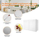 HOMEIBRO 36 in. W x 12 in. D x 24 in. H in Shaker White Plywood Ready to Assemble Wall Cabinet 2-Doors 1-Shelf Kitchen Cabinet